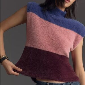 Maeve Colorblock Eyelash Sweater Vest  Sz medium